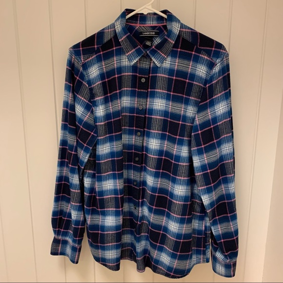 Lands’ End flannel - blue - Picture 2 of 3
